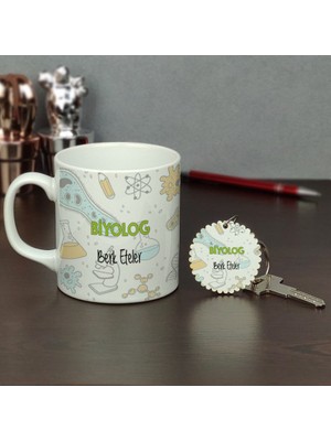 Hediyelen Biyolog Kupa Bardak ve Anahtarlık Set 002