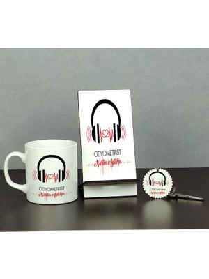 Hediyelen Odyometriste Hediye Üçlü Set (Kupa + Telefon Standı + Anahtarlık)