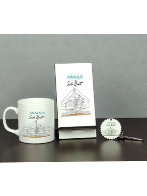 Hediyelen Mimara Hediye Üçlü Set (Kupa + Telefon Standı + Anahtarlık)