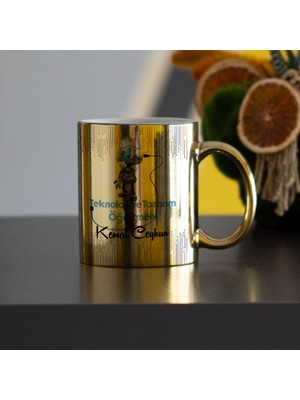 Hediyelen Teknoloji ve Tasarım Öğretmeni Gold Kupa Bardak