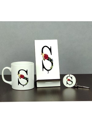 Hediyelen Ş Harfi Üçlü Set (Kupa + Telefon Standı + Anahtarlık)