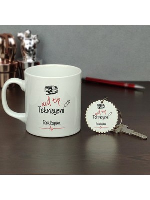 Hediyelen Acil Tıp Teknisyeni Kupa Bardak ve Anahtarlık Set
