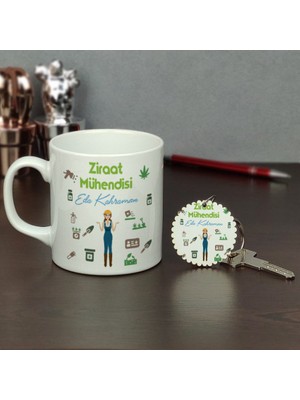Hediyelen Ziraat Mühendisine Hediye Kupa Bardak ve Anahtarlık Set