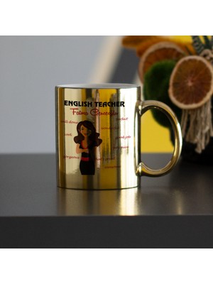Hediyelen English Teacher Gold Kupa Bardak 005