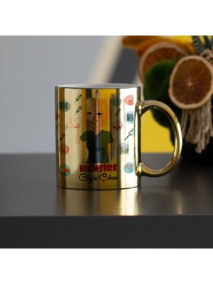 Hediyelen Hemşire Gold Kupa Bardak 001