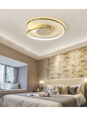 Burenze Modern Luxury Plafonyer Tavan LED Avize Gold Sarı Büyük Boy Ledli Avize BURENZE974