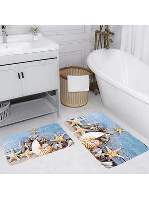 Rovigo Home Dijital Baskılı 2'li Banyo Paspas Takımı RVG5018