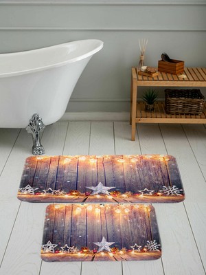 Rovigo Home Dijital Baskılı 2'li Banyo Paspas Takımı RVG5052