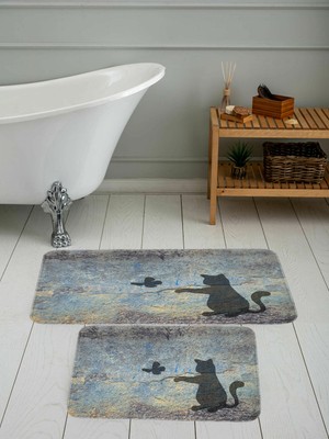 Rovigo Home Dijital Baskılı 2'li Banyo Paspas Takımı RVG5091