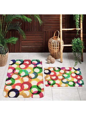 Rovigo Home Dijital Baskılı 2'li Banyo Paspas Takımı RVG5107