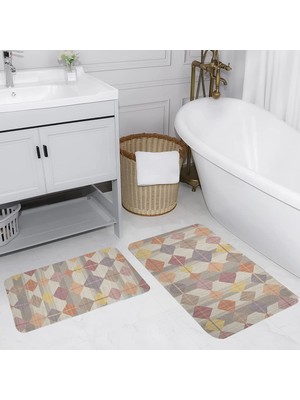 Rovigo Home Dijital Baskılı 2'li Banyo Paspas Takımı RVG5118