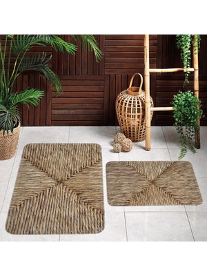 Rovigo Home Dijital Baskılı 2'li Banyo Paspas Takımı RVG5121