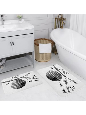 Rovigo Home Dijital Baskılı 2'li Banyo Paspas Takımı RVG5131