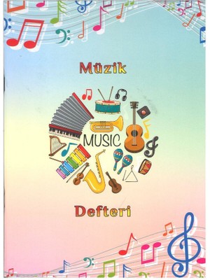 Gürmat A4 Karton Kapak Sol Anahtarlı Kareli Büyük Boy Müzik Defteri 40 Yaprak