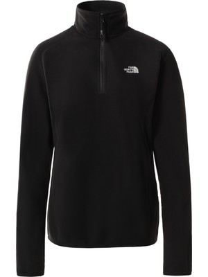 The North Face 100 Glacier 1/4 Zip Kadın Siyah Polar Sweatshirt