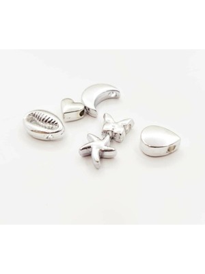 Yiğit Aksesuar Gümüş Kaplama Ara Aparat 6 Model 12 Adet Kararma Yapmaz Takı Malzemeleri