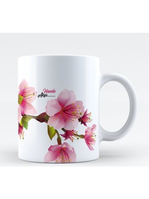 Kişiye Özel Bahar Dalı Tasarımlı Kupa Bardak - 1