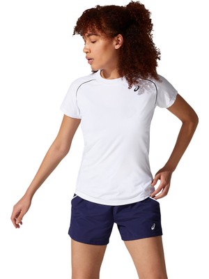 Asics COURT W PIPING SS Kadın Beyaz Tshirt - 2042A157-100