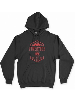 Cix Cix Adventure Will Kill You Siyah Kapşonlu Sweatshirt Hoodie