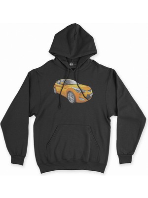 Cix Cix Yeşil Cupe Araba Siyah Kapşonlu Sweatshirt Hoodie