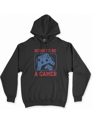 Cix Cix Kırmızı To Be A Gamer Siyah Kapşonlu Sweatshirt Hoodie