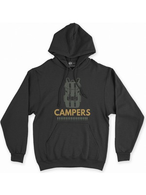 Cix Cix Campers Siyah Kapşonlu Sweatshirt Hoodie