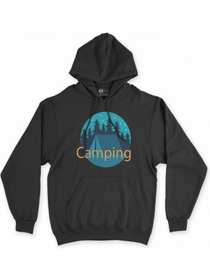 Cix Cix Camping Blue Siyah Kapşonlu Sweatshirt Hoodie