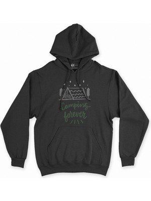 Cix Cix Camping Forever Siyah Kapşonlu Sweatshirt Hoodie