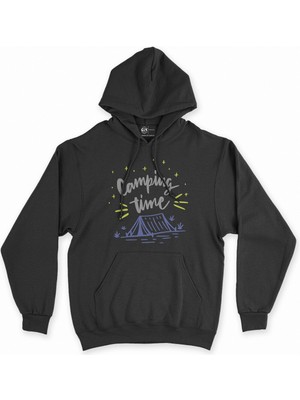 Cix Cix Camping Time Siyah Kapşonlu Sweatshirt Hoodie