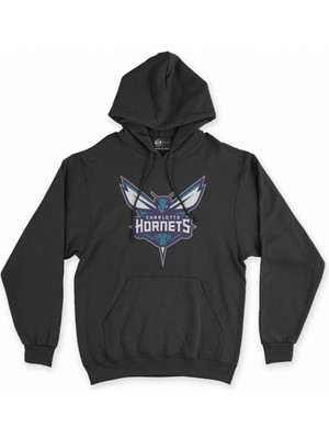 Cix Cix Charlotte Hornets Siyah Kapşonlu Sweatshirt Hoodie