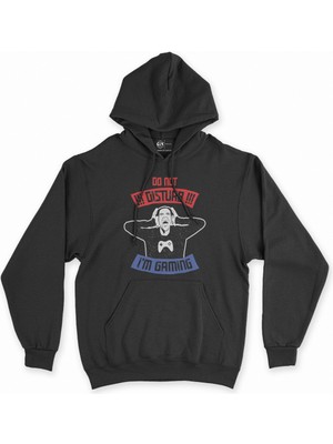 Cix Cix Mor Do Not Distrub Siyah Kapşonlu Sweatshirt Hoodie