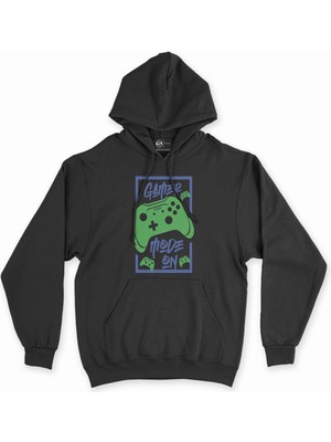 Cix Cix Gamer Mode On Siyah Kapşonlu Sweatshirt Hoodie