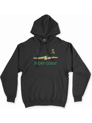 Cix Cix Fil Dişi Sahilleri Tokyo 2020 Olimpiyatları Siyah Kapşonlu Sweatshirt Hoodie