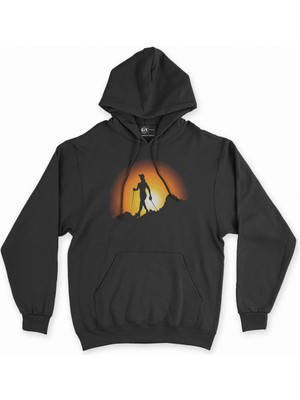 Cix Cix Yürüyüş Yapan Bayan Siyah Kapşonlu Sweatshirt Hoodie