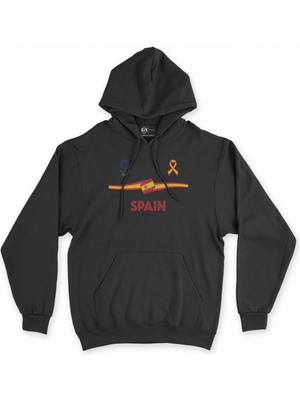 Cix Cix Ispanya Tokyo 2020 Olimpiyatları Siyah Kapşonlu Sweatshirt Hoodie