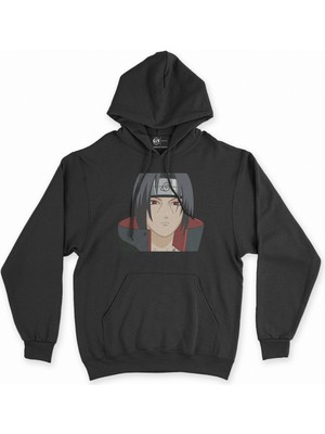Cix Cix Itachi Uchiha Naruto Siyah Kapşonlu Sweatshirt Hoodie