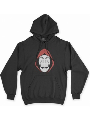 Cix La Casa Maskeli Siyah Kapşonlu Sweatshirt Hoodie