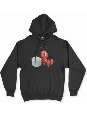 Cix Şeker Karınca Siyah Kapşonlu Sweatshirt Hoodie