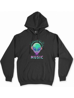 Cix Müzisyen Uzaylı Siyah Kapşonlu Sweatshirt Hoodie
