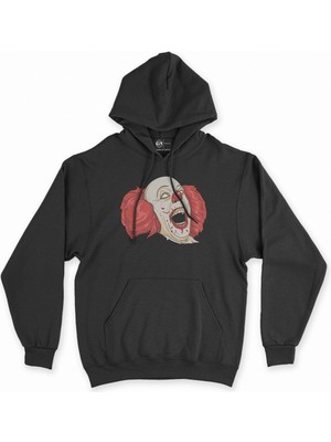 Cix Palyaço Clown Siyah Kapşonlu Sweatshirt Hoodie