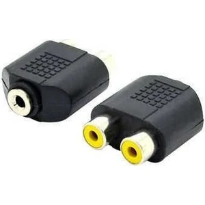 3.5 mm Stereo Dişi Stereo 2 Dişi Rca Lale Aparat Dönüştürücü