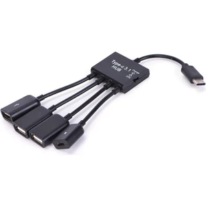 Type-C USB To Otg ve Şarj USB 3.1 USB Hub 3 USB   Micro USB