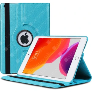 Apple iPad 9. Nesil 2021 10.2" Inc Kılıf 360° Dönebilen Akıllı Kapak Standlı Kılıf Smart  Uyku Modlu Mavi