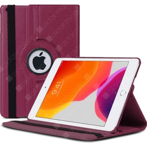 Apple iPad 9. Nesil 2021 10.2" Inc Kılıf 360° Dönebilen Akıllı Kapak Standlı Kılıf Smart  Uyku Modlu Mor