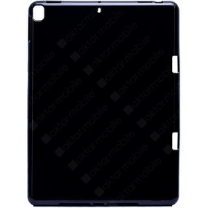 Apple iPad 9. Nesil 2021 10.2" Inc Kılıf Kalem Bölmeli Siyah Silikon Kılıf Esnek Tpu Kapak Siyah
