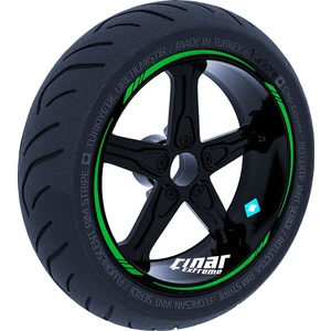 Çınar Extreme Orman Yeşili 4 Parçalı Keskin Jant Şeridi Sticker