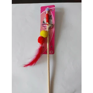 Lazy Pet Toys Ponponlu Tüylü Kedi Olta Kedi Oyuncağı & 40 cm Ahşap Saplı