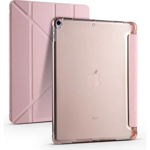 Nezih Case Apple iPad 10.2 2021 (9.nesil) Uyumlu Tri Folding Smart With Pen Standlı Kılıf Rose Gold