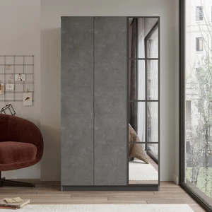L'occi Concept Lowell 3 Kapaklı Çekmeceli Aynalı Gardırop Elbise Dolabı Lo1-Rg