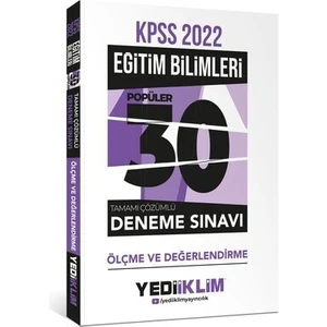 Yediiklim Yayınları 2022 KPSS Eğitim Bilimleri Ölçme ve Değerlendirme Tamamı Çözümlü 30 Popüler Deneme